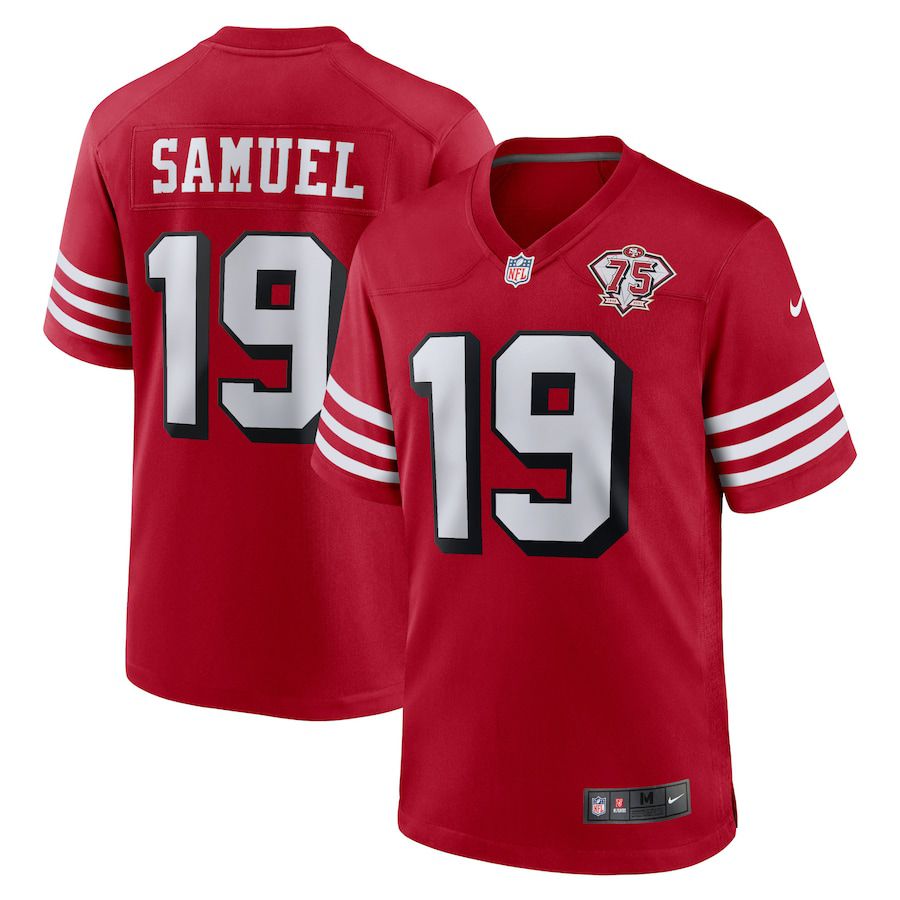 Men San Francisco 49ers #19 Deebo Samuel Nike Scarlet 75th Anniversary Alternate Game Player NFL Jersey